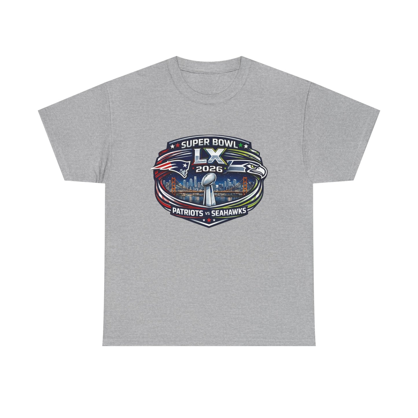 Super Bowl LX 2026 Patriots vs Seahawks T-Shirt — Championship Game Fan Tee