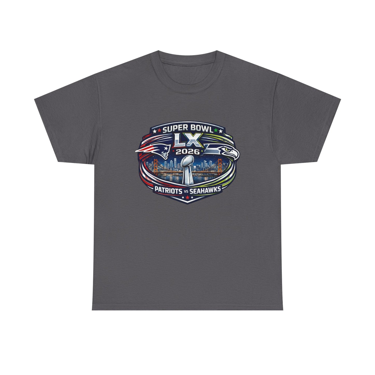 Super Bowl LX 2026 Patriots vs Seahawks T-Shirt — Championship Game Fan Tee