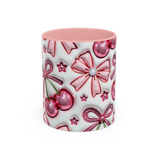 Cherry Bow Accent Coffee Mug