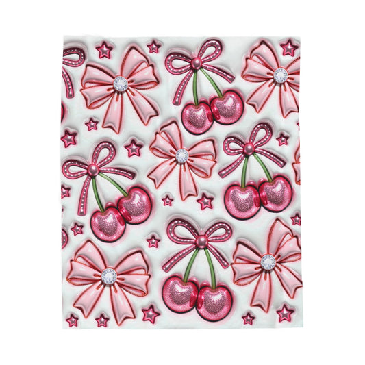 Cherry Bow Plush Blanket