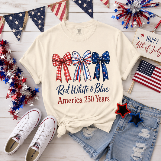 Red White & Blue Patriotic Bows T- Shirt