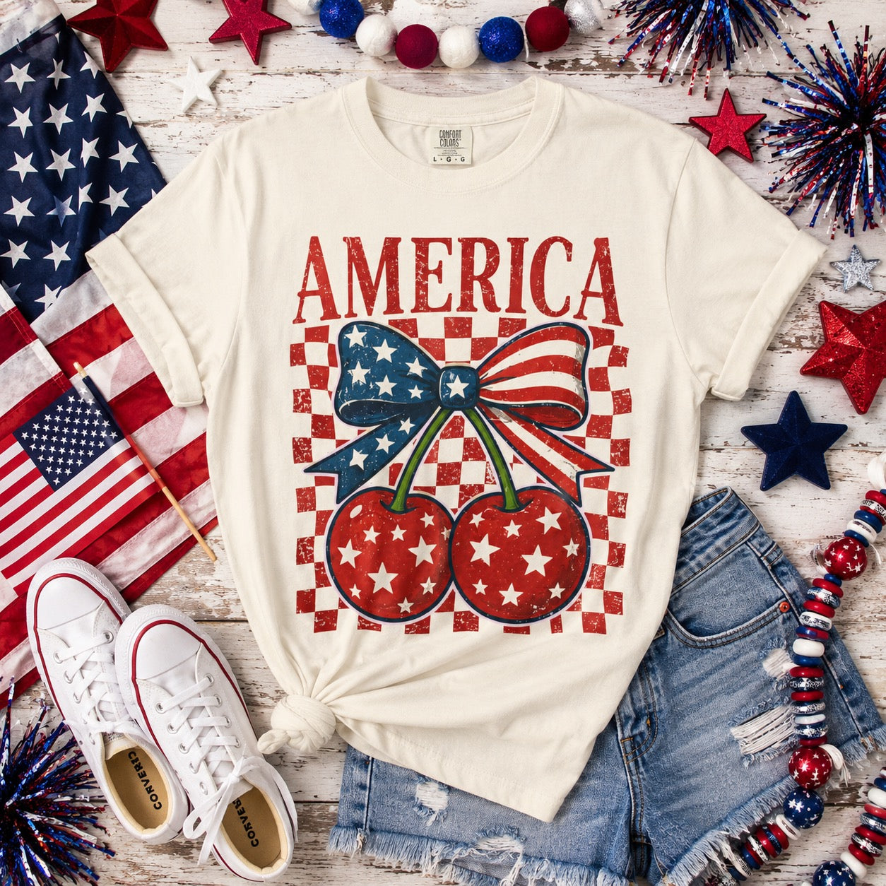 America Cherry Graphic T-Shirt