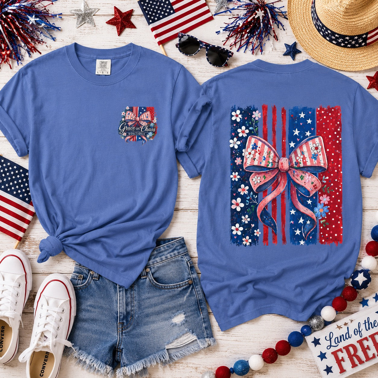 Patriotic Bow Flag T-Shirt