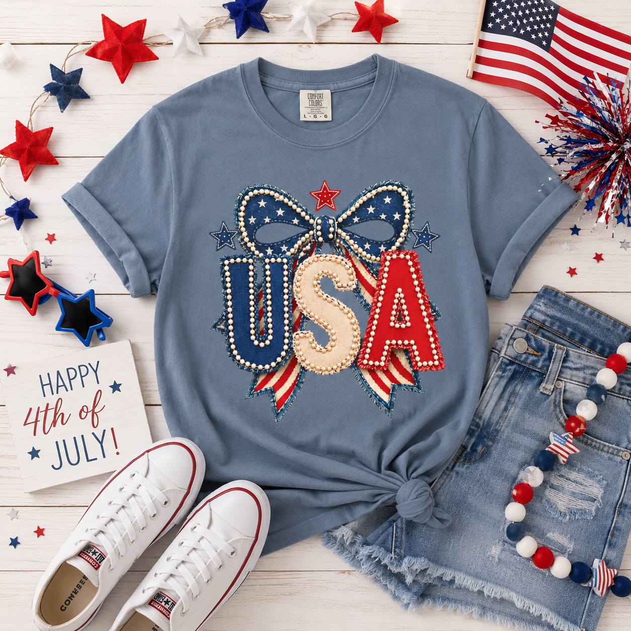 USA Patriotic Bow T-Shirt