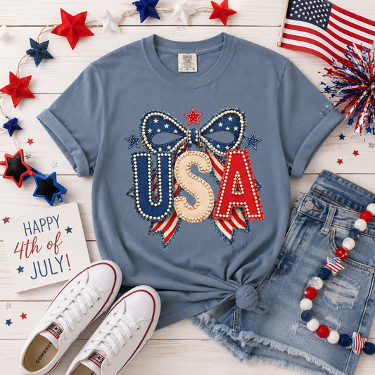 USA Patriotic Bow T-Shirt