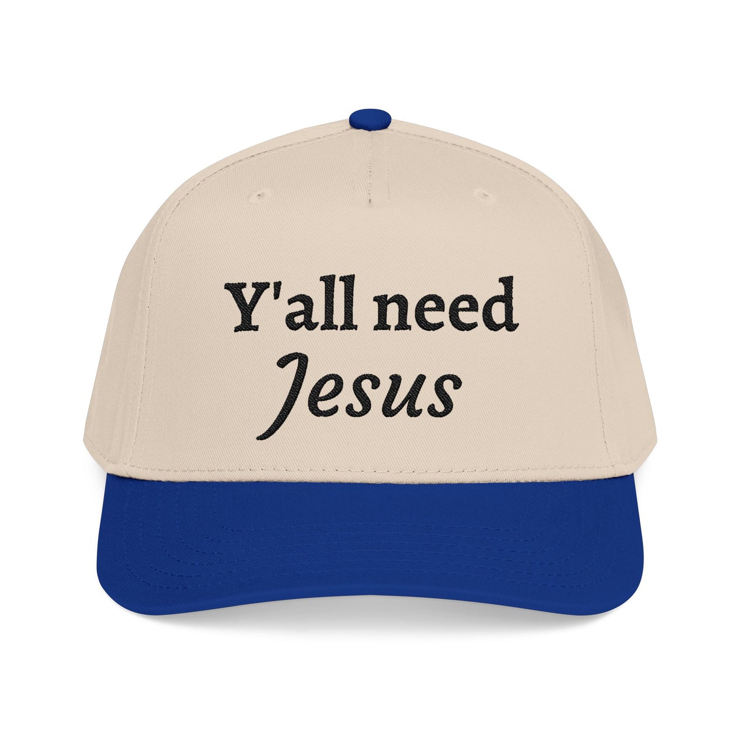 Y'all Need Jesus Baseball Cap — Embroidered Christian Trucker Hat