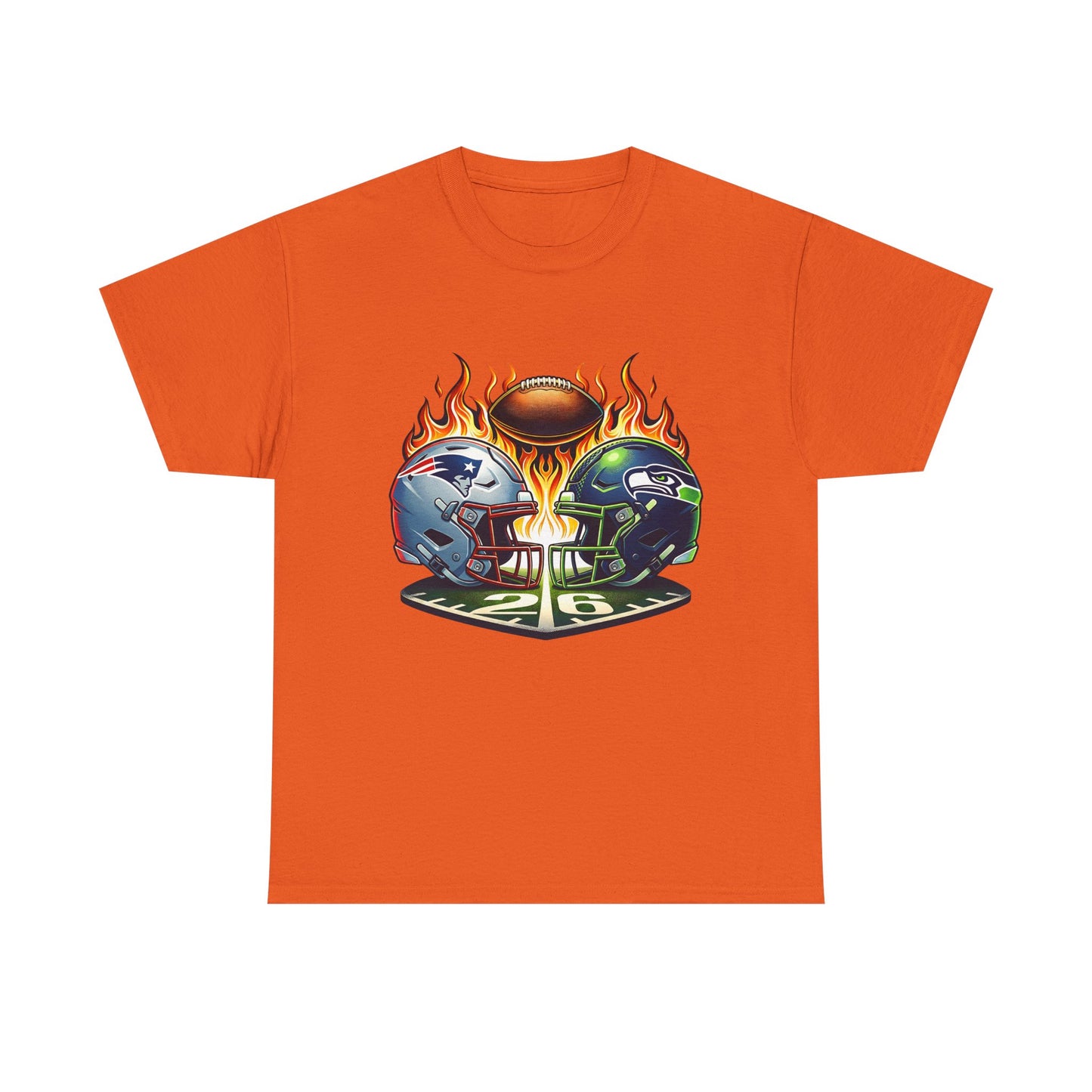 Football Rivalry T-Shirt — Flaming Helmets & Trophy Game Day Tee