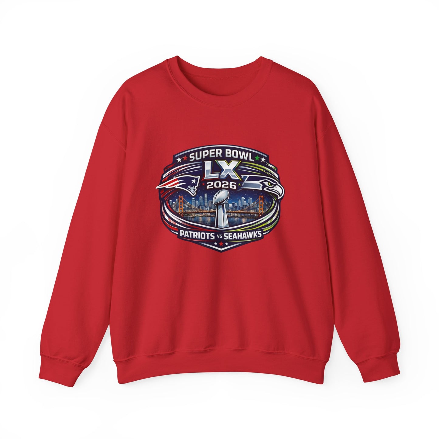 Super Bowl LX 2026 Patriots vs Seahawks Crewneck Sweatshirt