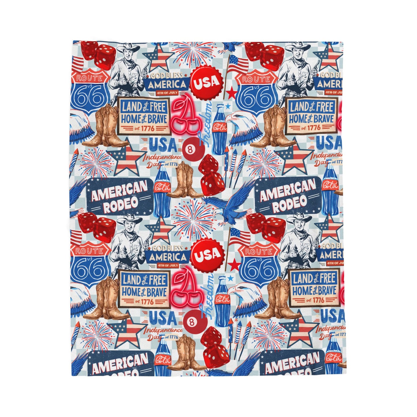 American Rodeo Velveteen Plush Blanket