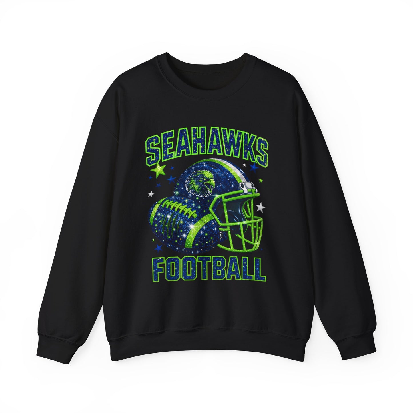 Seahawks Football Crewneck Sweatshirt — Vintage Helmet Graphic