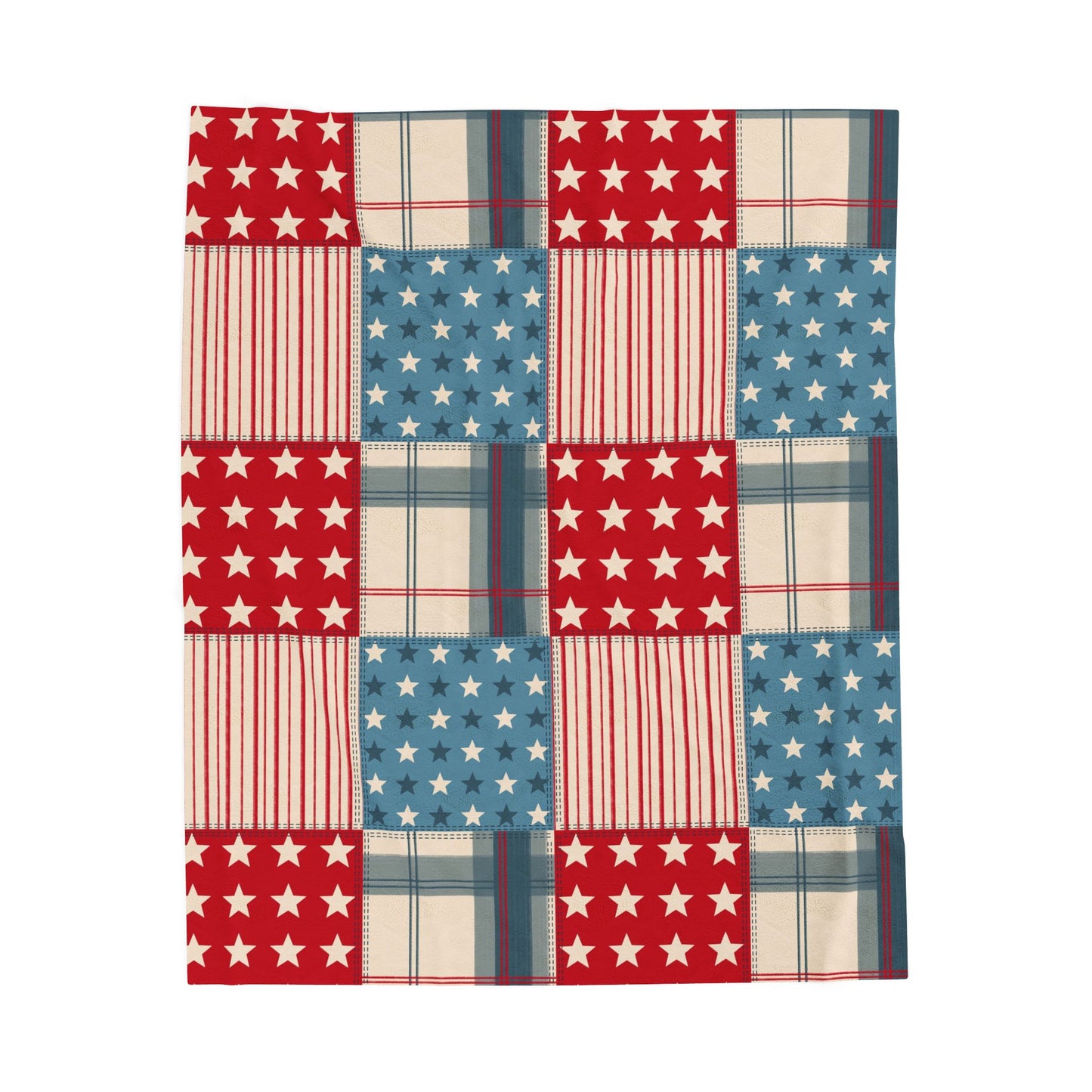 American Patchwork Star Velveteen Plush Blanket