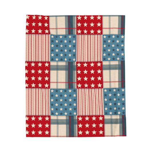 American Patchwork Star Velveteen Plush Blanket