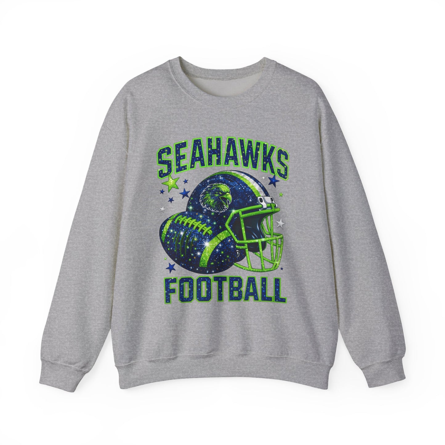Seahawks Football Crewneck Sweatshirt — Vintage Helmet Graphic