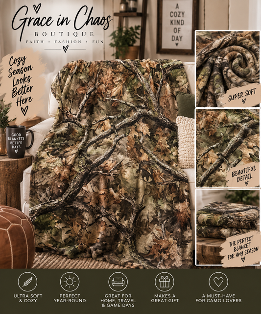 Camo Oak Soft Hunting & Outdoor Plush Blanket