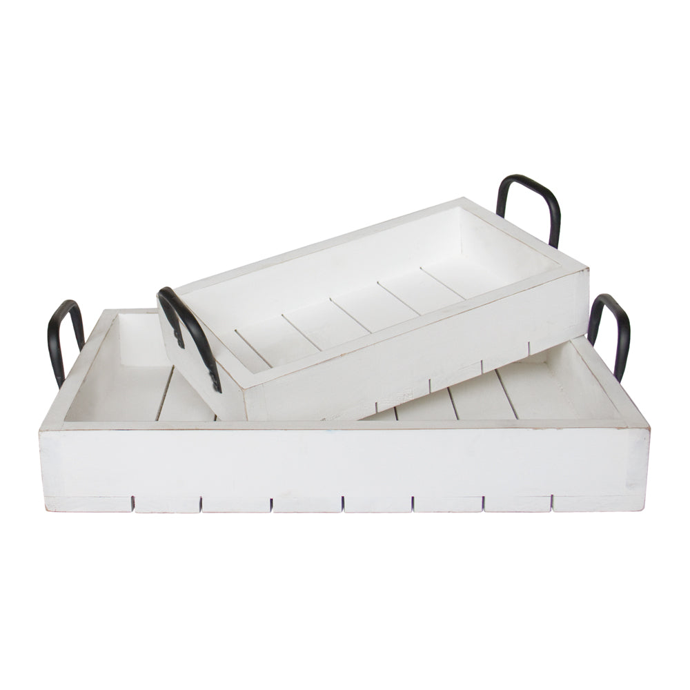 Rustic Tray - White Tray Set
